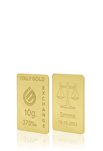 Lingotto Oro segno zodiacale Bilancia 9 Kt da 10 gr. - Idea Regalo Segni Zodiacali - IGE: Italy Gold Exchange